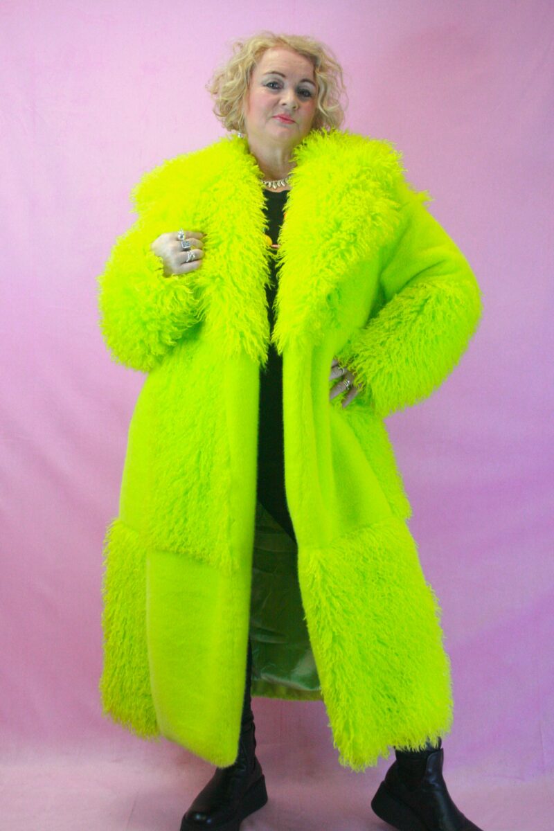 Jayley Neon Eco Bamboo Faux Fur Coat