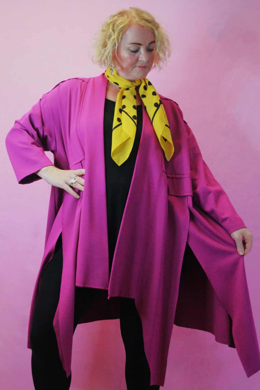 ID Magenta Heavy Drape Jacket - Image 6