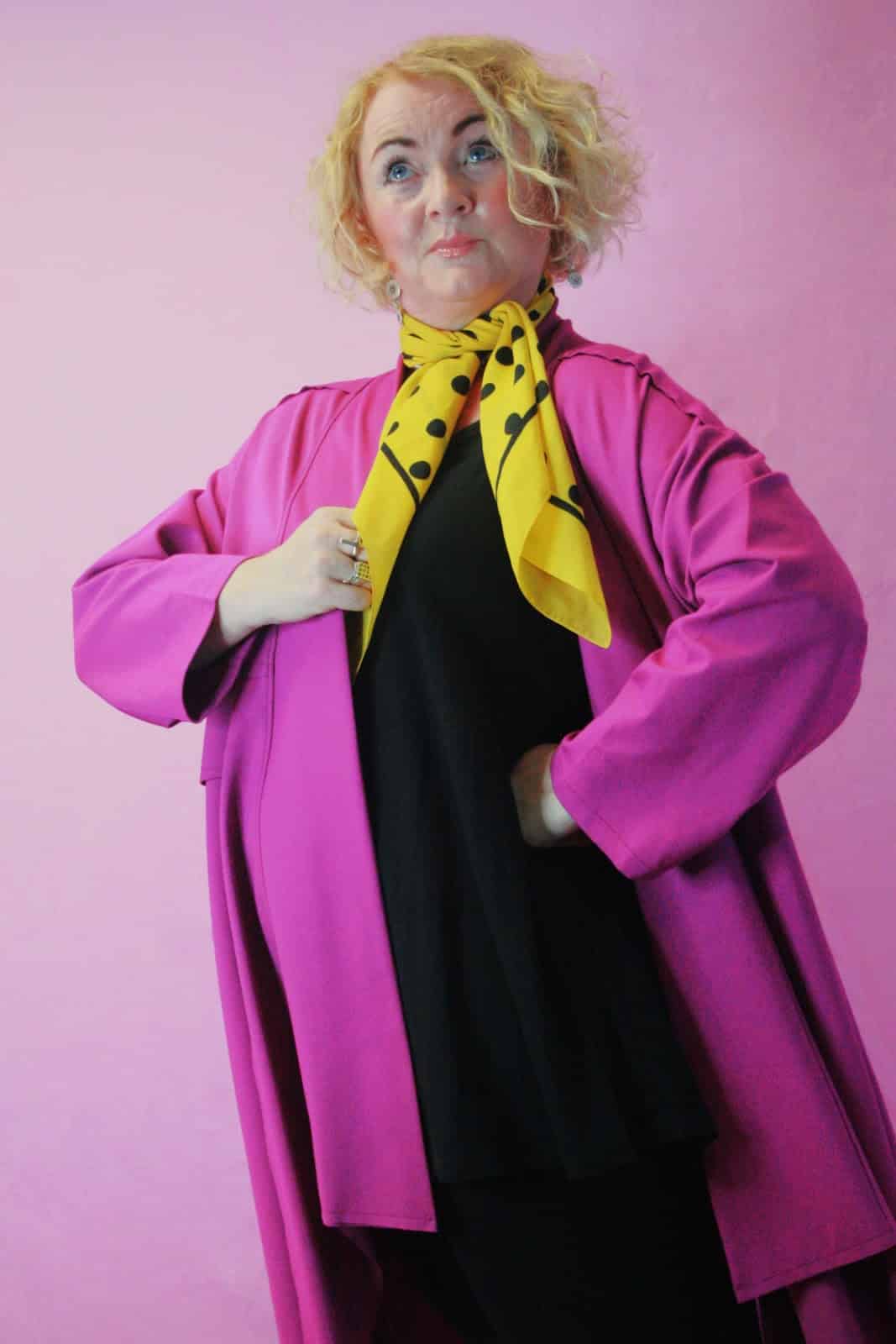 ID Magenta Heavy Drape Jacket - Image 2