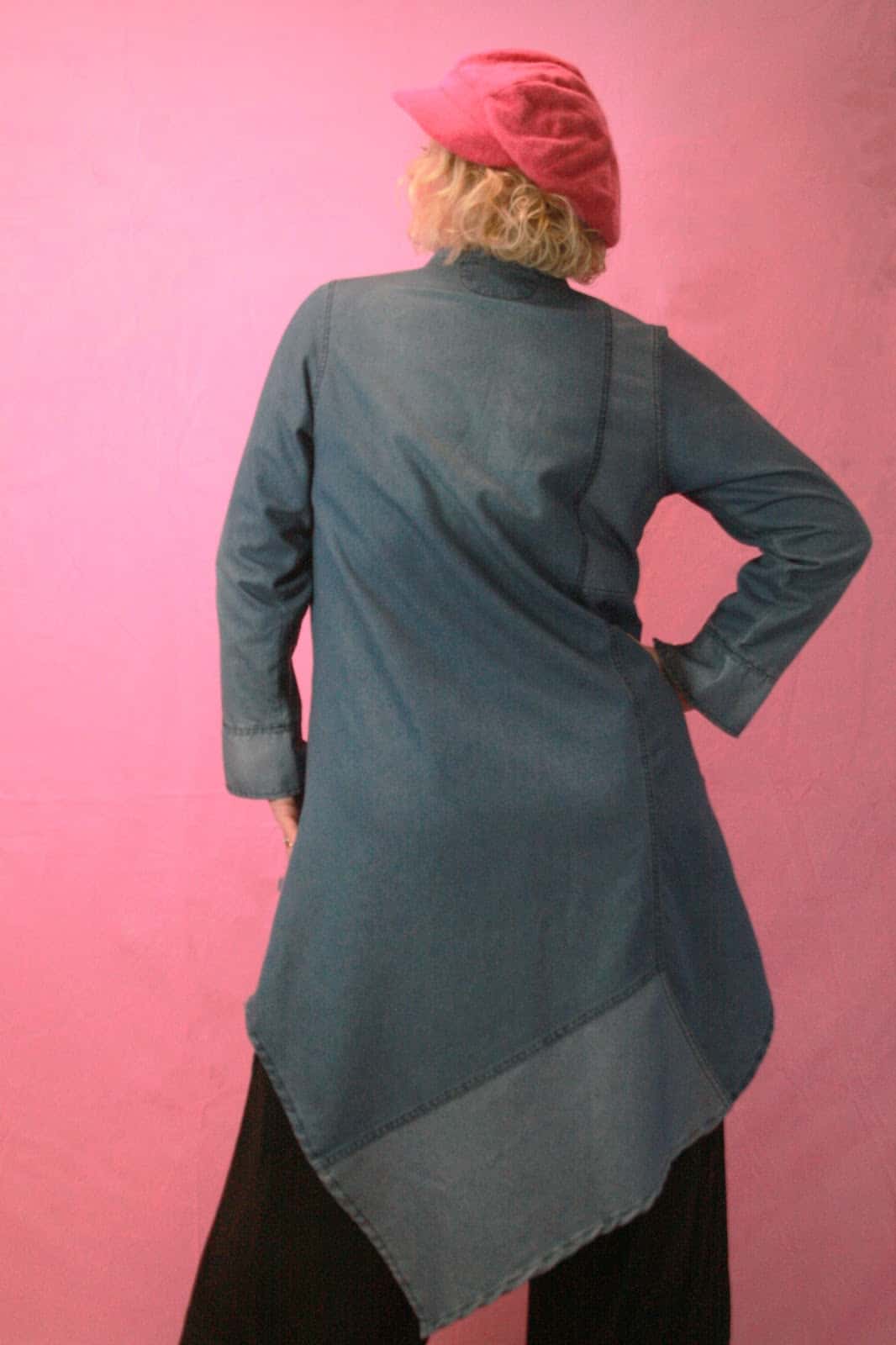 Q is for Quirky, KEKOO Upcycled/ Appliqué Denim Dress sz1 - Image 3