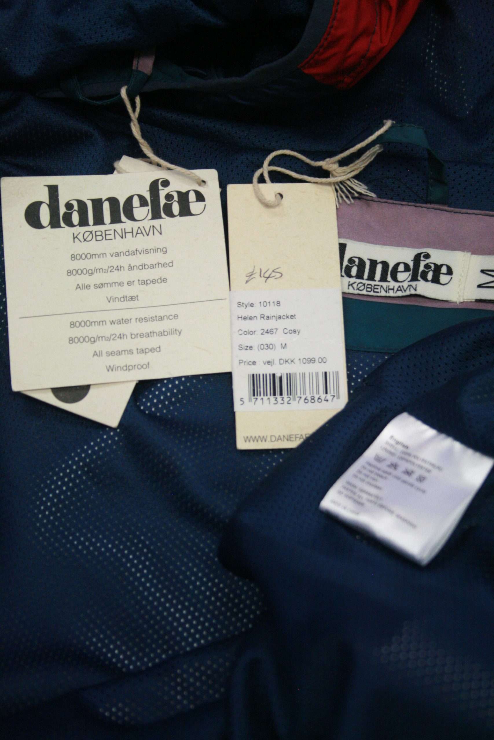 Danefae Bold Striped Rainproof Hooded Mac -Med - Image 5