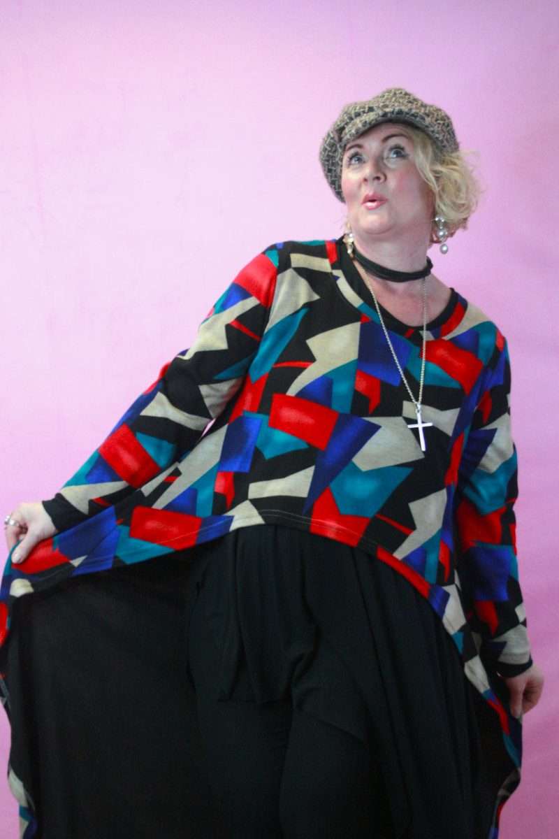Cover Up Hi-Lo Harlequin Layer Dress O/S