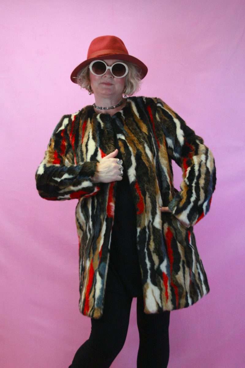 Retro Zara Faux Fur Coat - Multi 10/12