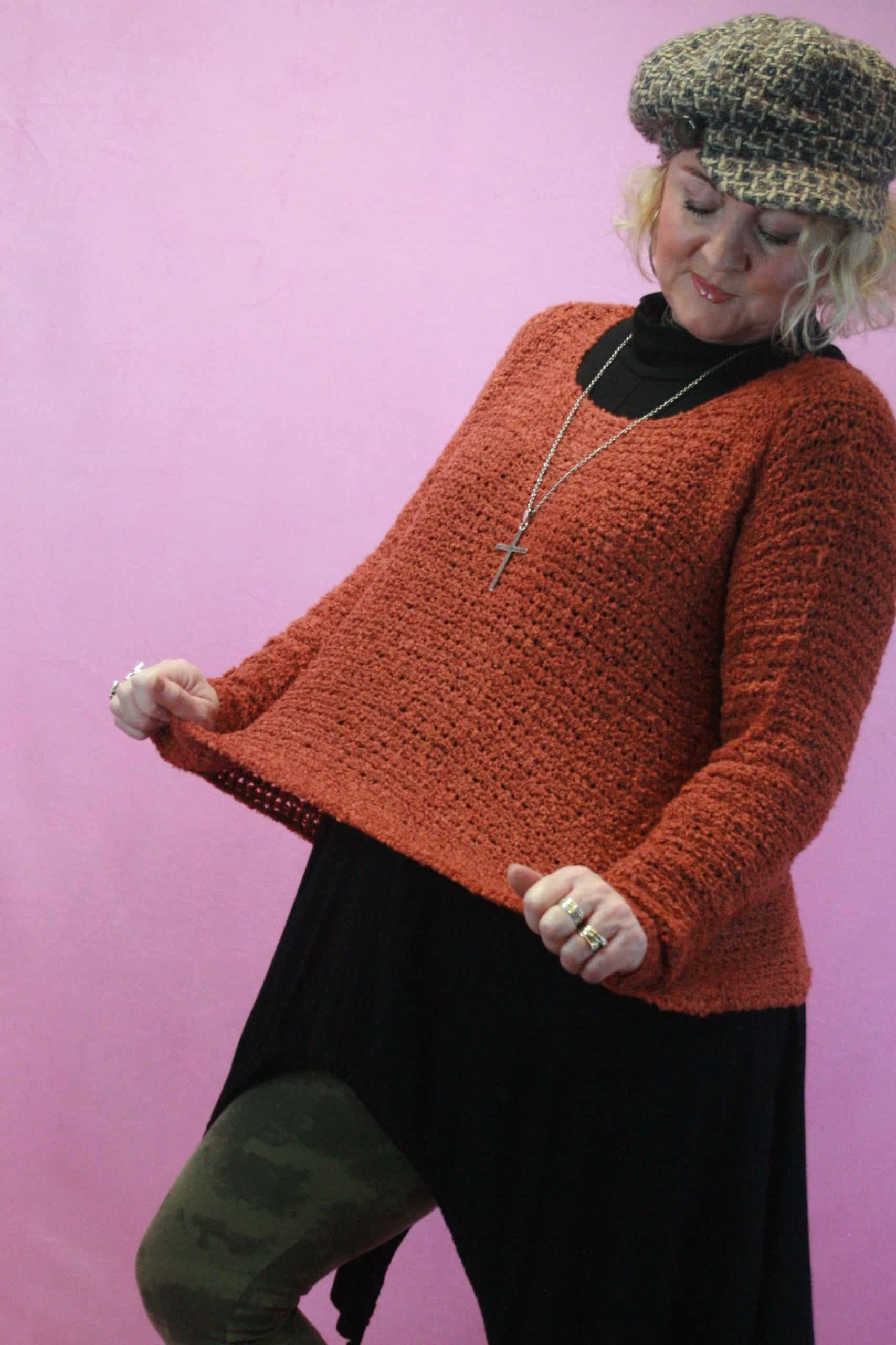 Heart, Open Knit Tan Layering Jumper - Image 3