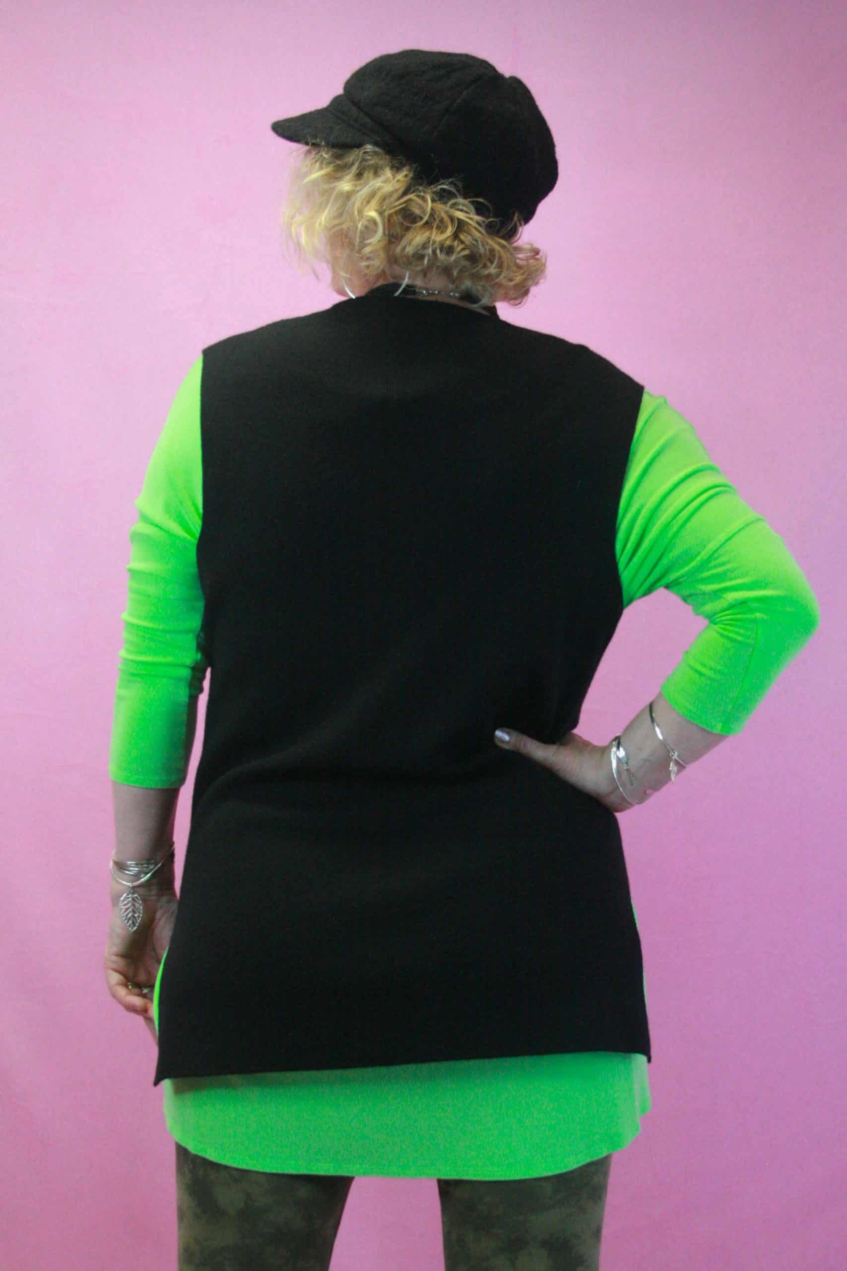 Q is for Quirky, Black Waistcoat with Heart Pockets - Image 2