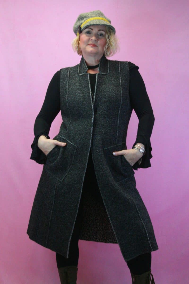FOIL Grey Heavyweight Luxury Longline Gilet