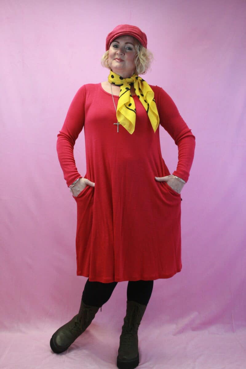 FOIL Merino Wool Fine Knit Fuchsia Tunic Dress S/M