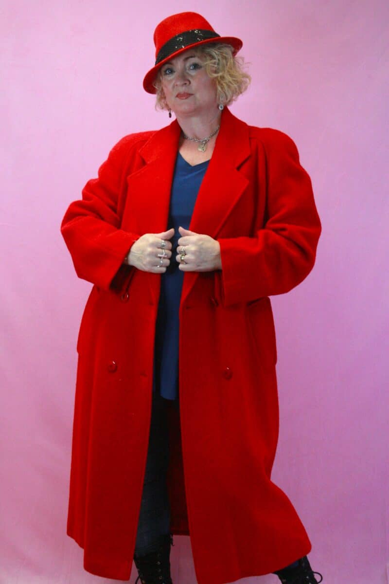 Vintage “Miss Smith” Red Wool Maxi Coat