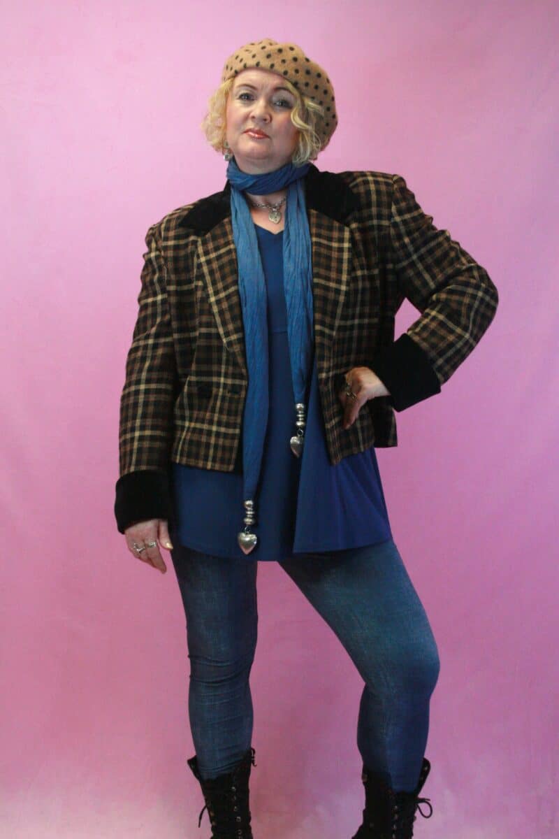 Vintage Country Casuals Tweed / Velvet Crop Jacket 14-16