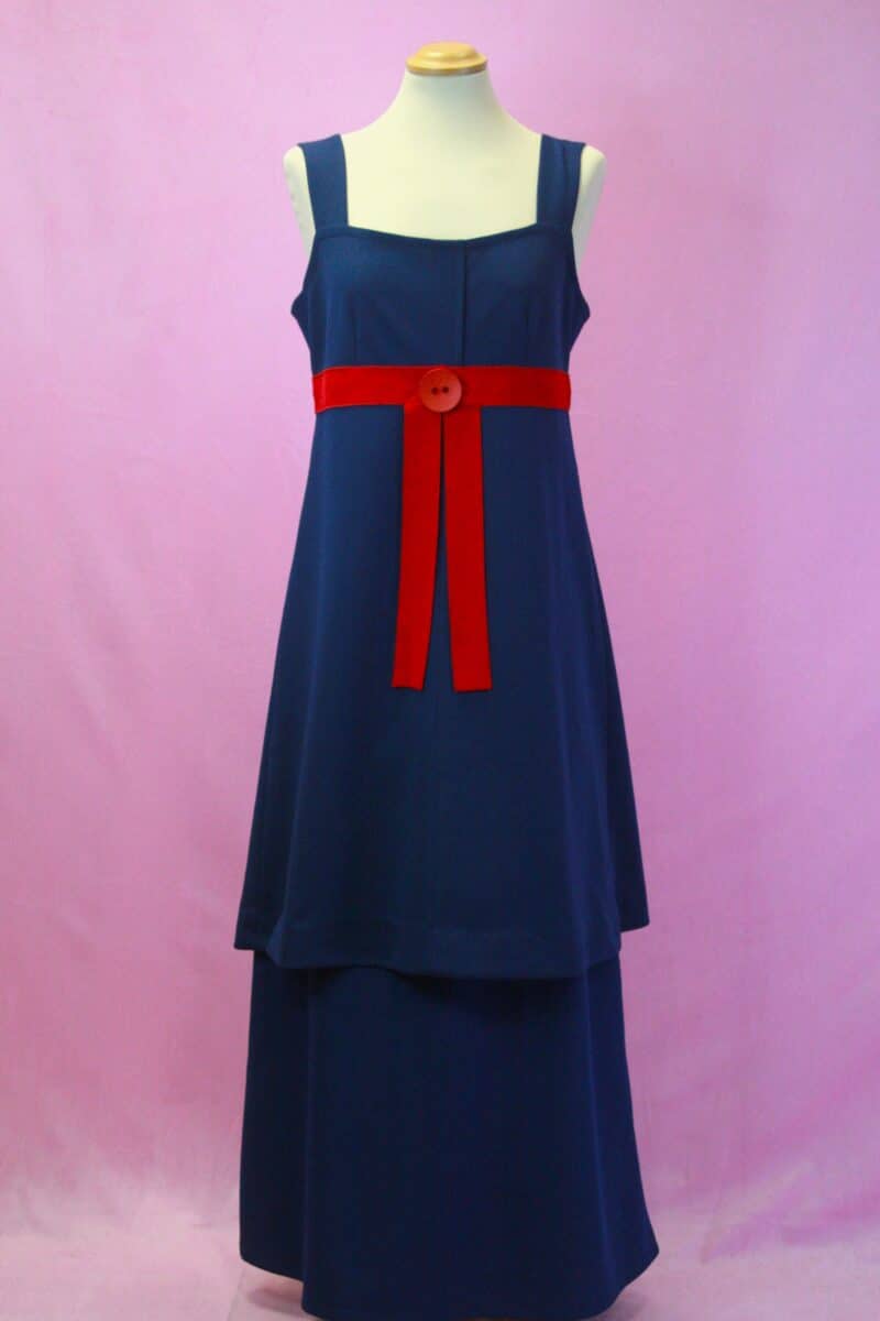 Q is for Quirky Upcycled Vintage 2pc Blue Maxi Skirt/ Top 12-14