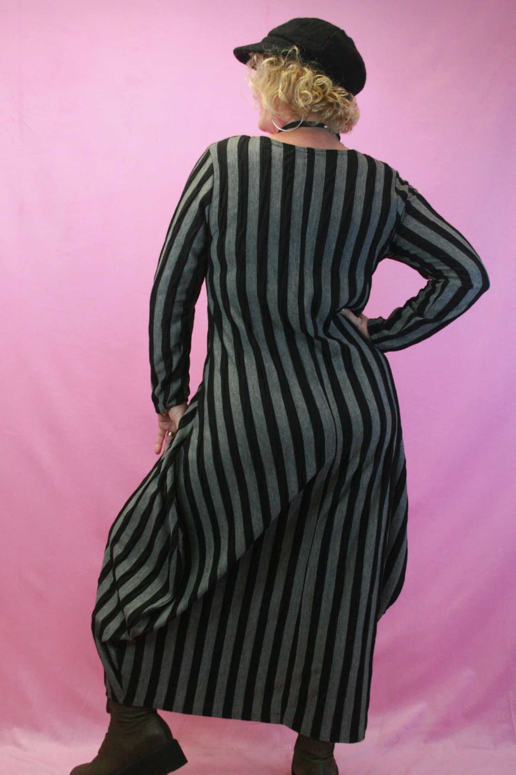Cover Up, Striped Ballon Hem Lagenlook Maxi Dress sz1 - Image 2