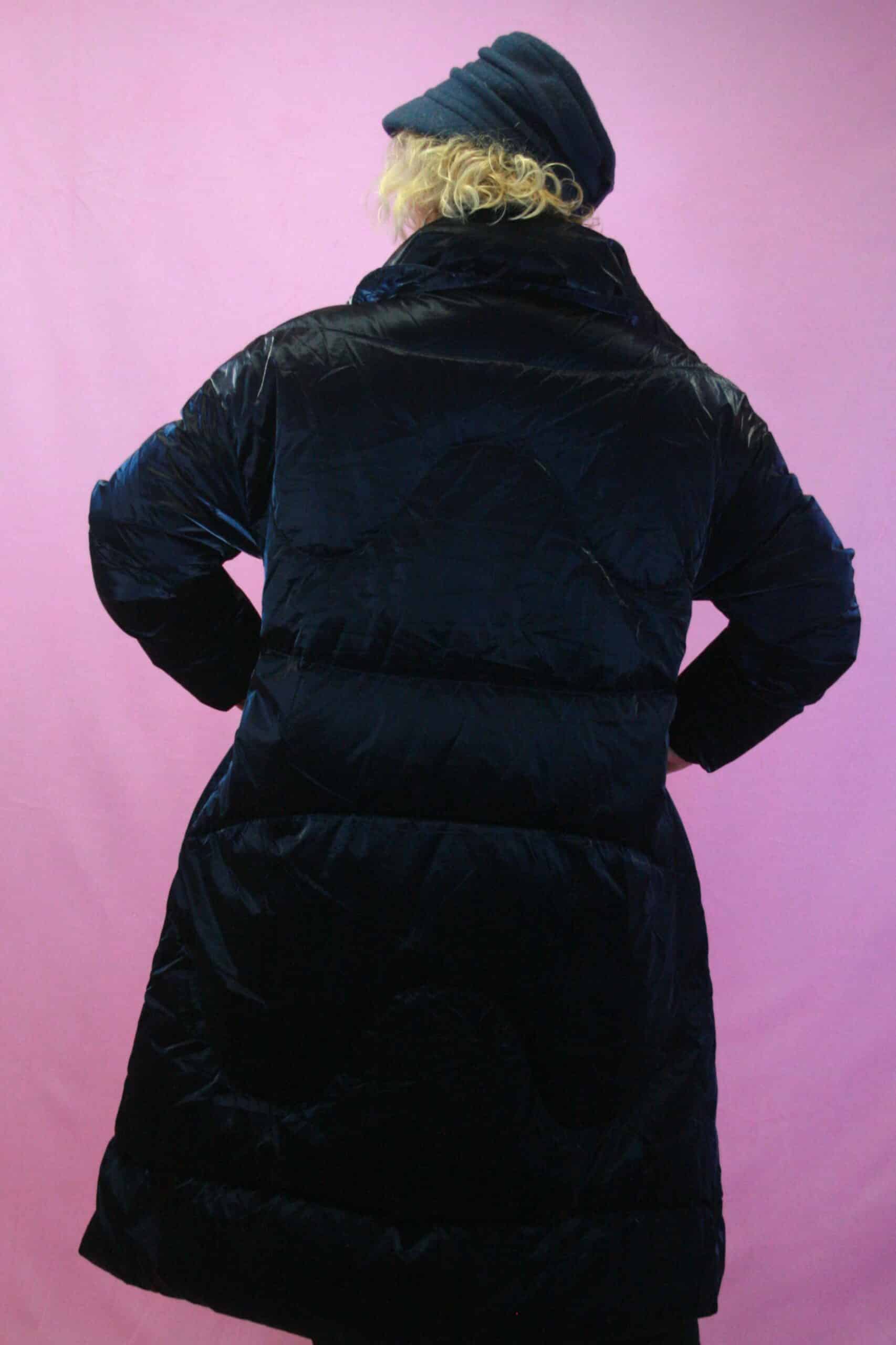 Jayley, Blue Metallic Contrast Zip Puffa O/S - Image 2