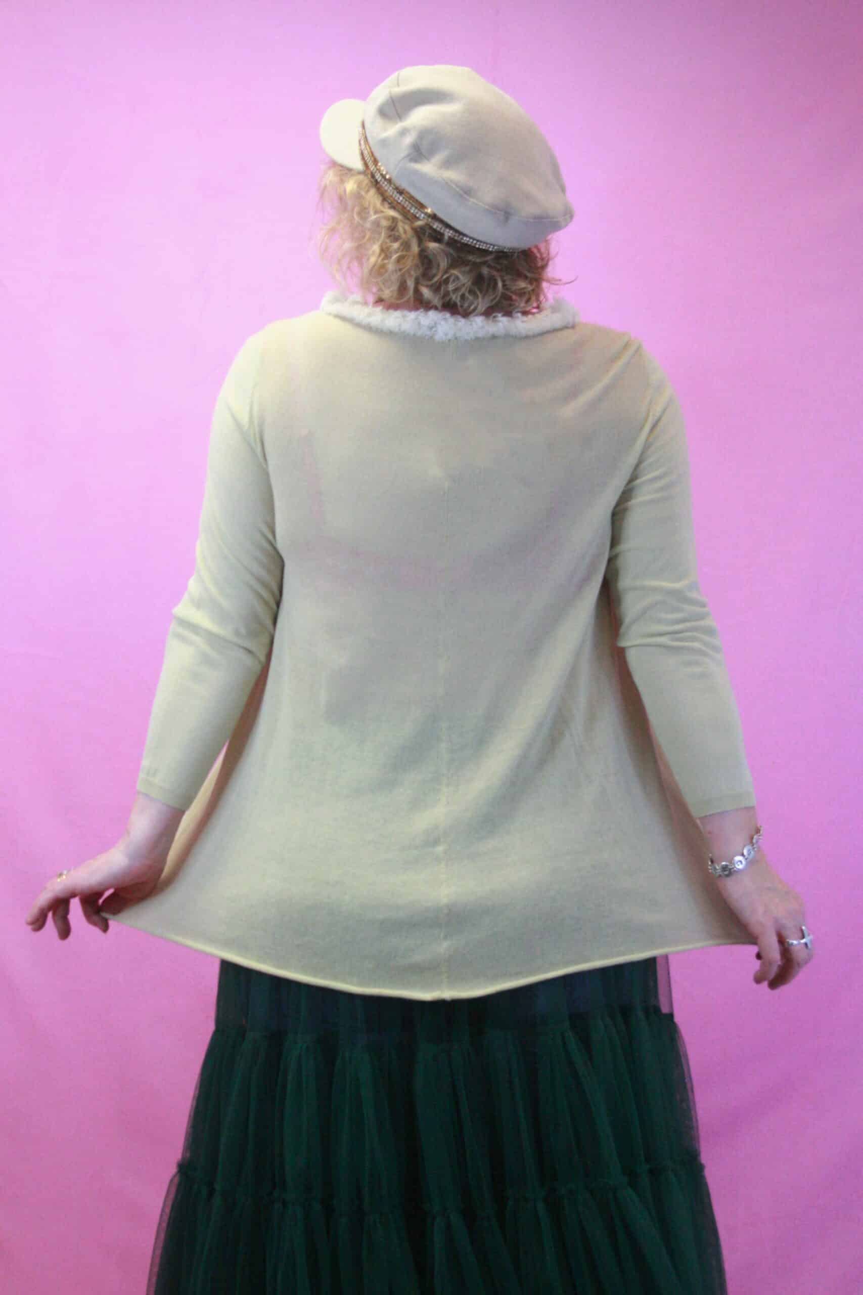 Q is for Quirky, Pistachio Fine Knit Upcycled Cardigan 10-12 - Image 2
