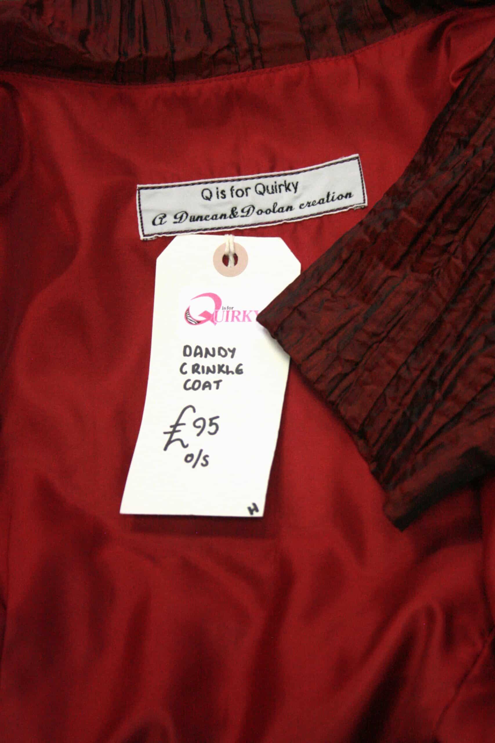 Q is for Quirky, Handmade Crinkle Dandy Plum Wrap Coat 10-12 - Image 4