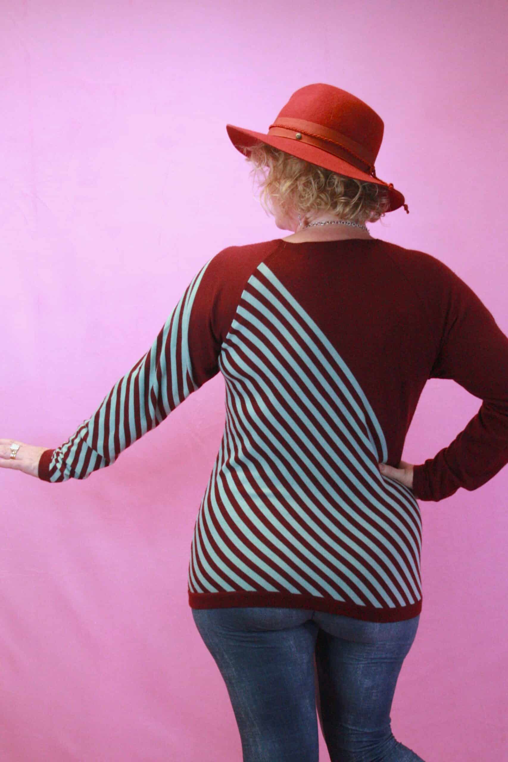 Q is for Quirky, Fine Wool Knit with Upcycled Flower Detail 8-12 - Image 2