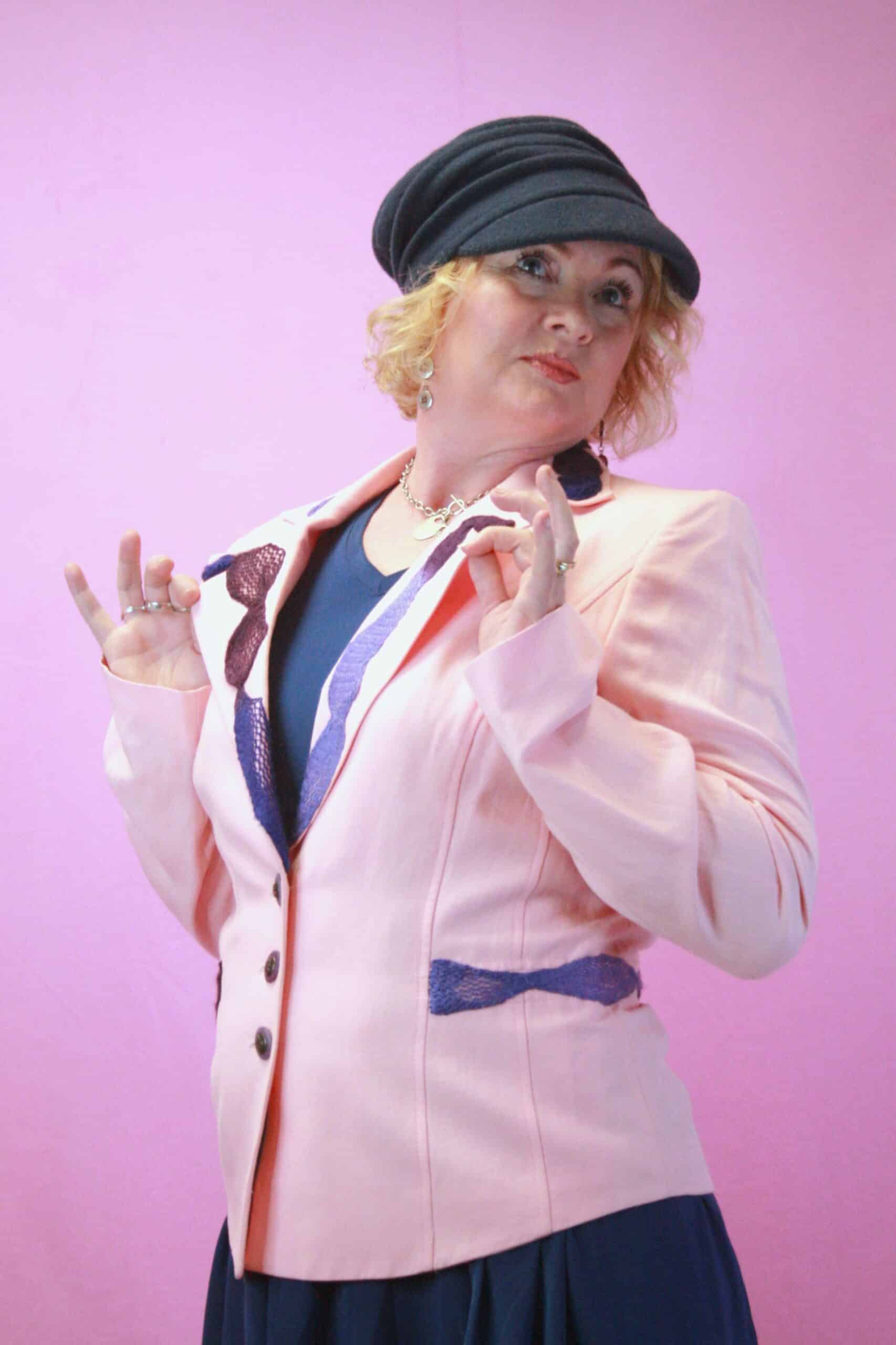 Vintage Italian Upcycled Pink Blazer with Shoulders! 12/14 - Image 3