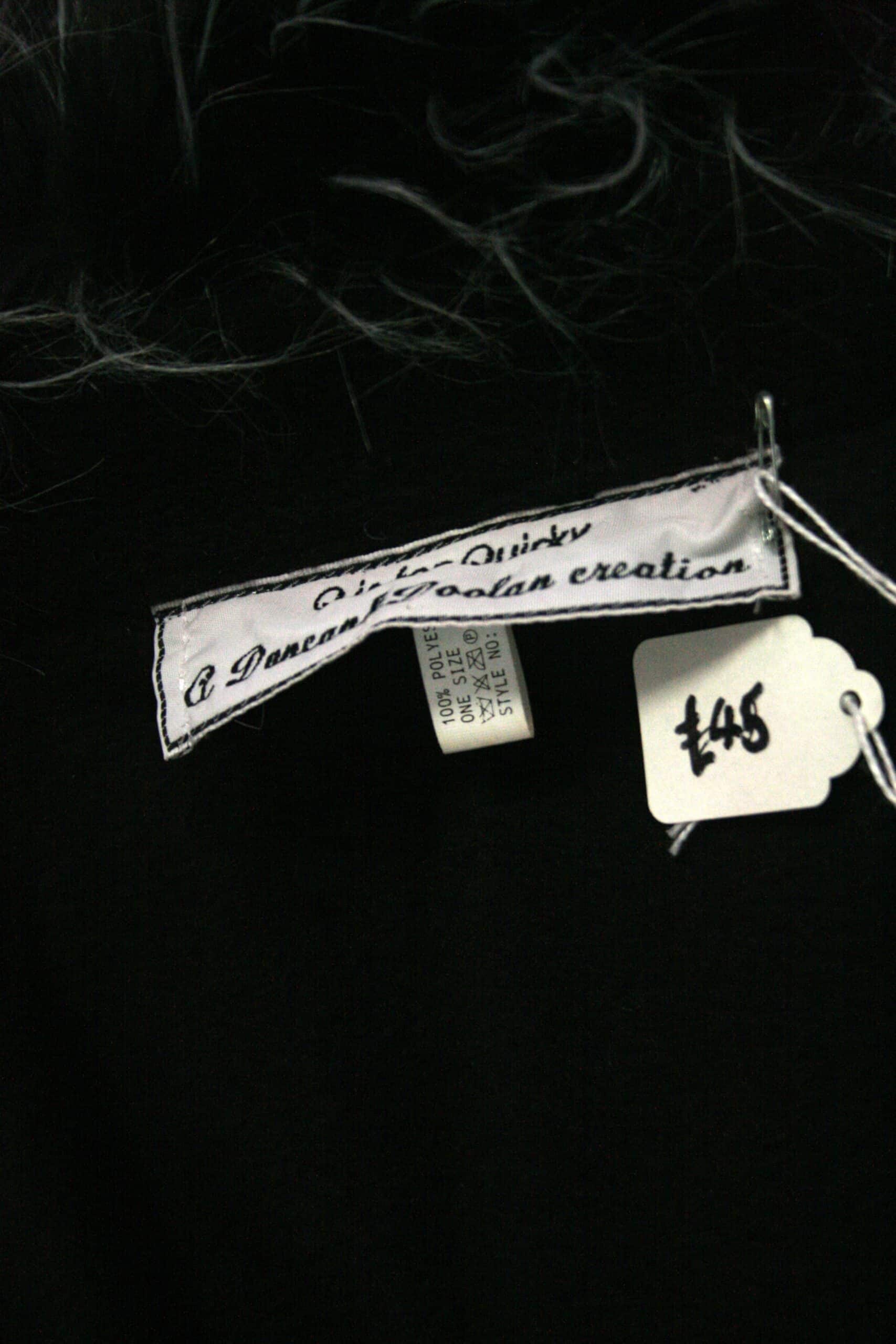 Q is for Quirky, Upcycled Black Fleece & Faux Fur Cape O/S - Image 4