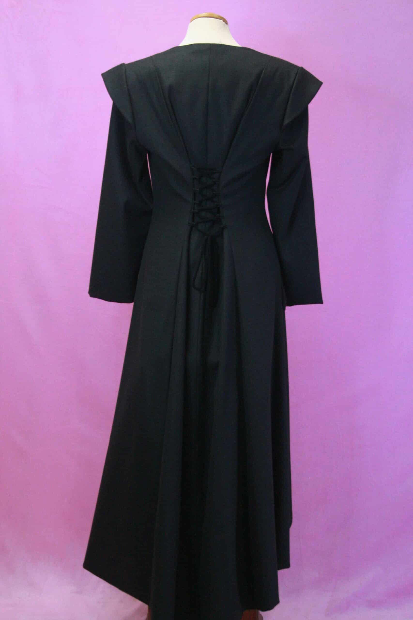 Fine Wool Hand Made Steampunk Coat with Tie Back Sz12 - Image 2