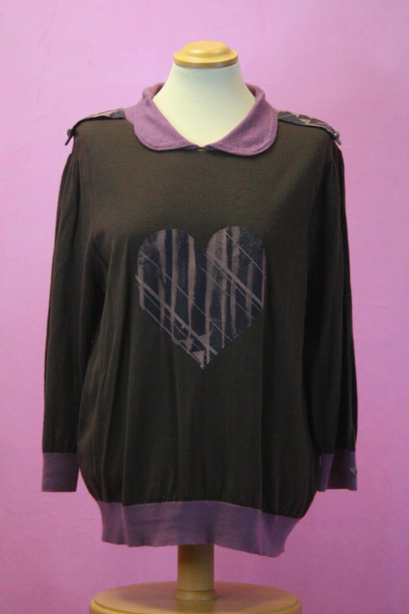 Q is for Quirky Fine Knit Jumper with Mesh Heart 10/12