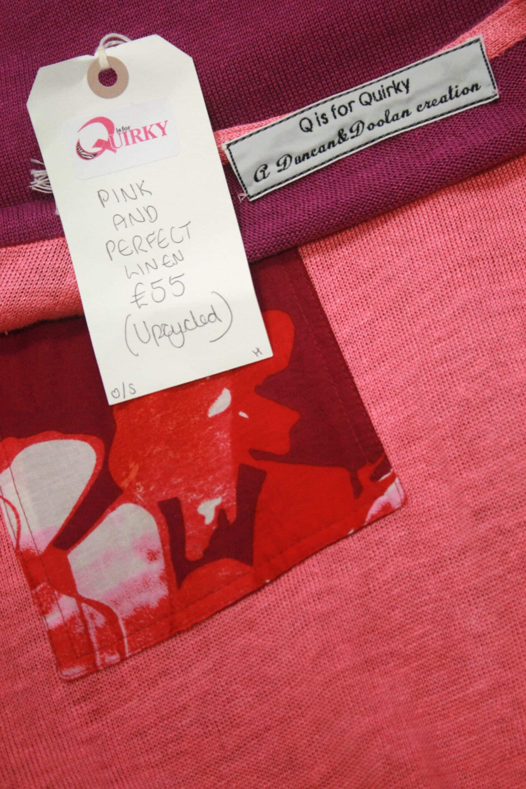 Q is for Quirky Pink/Purple Linen Knit Big Heart Top 10/12 - Image 3