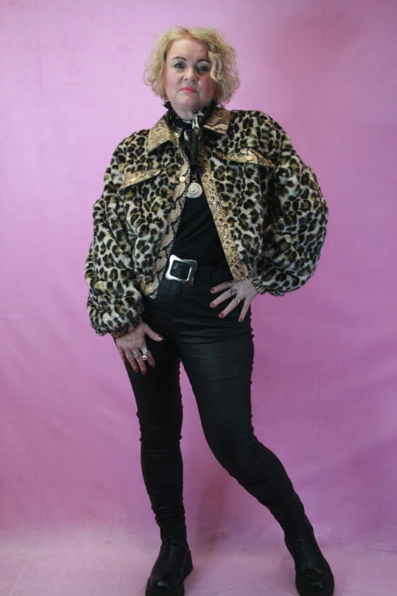Jayley Leopard Faux Fur and Snake Print Bomber O/S