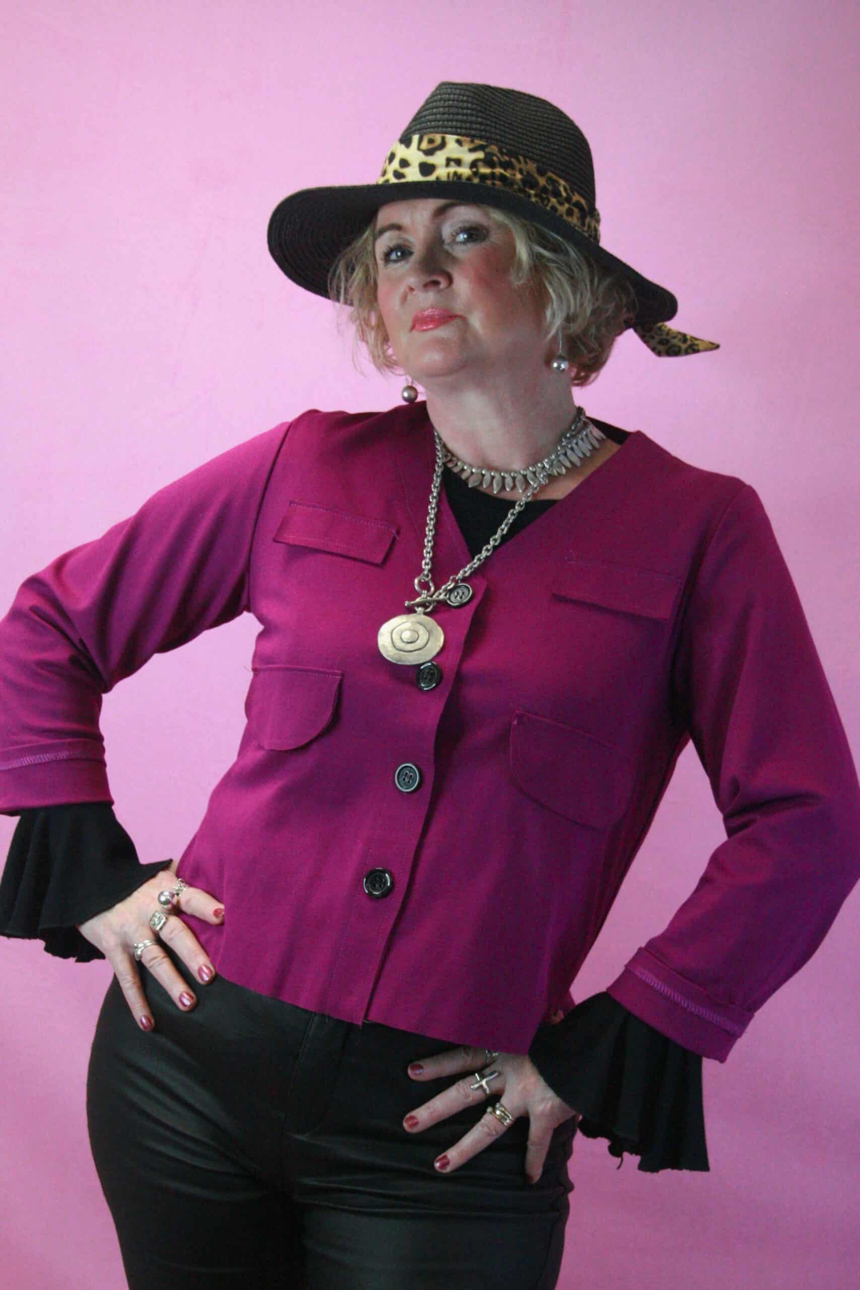 ID Magenta Short Buttoned Jacket O/S
