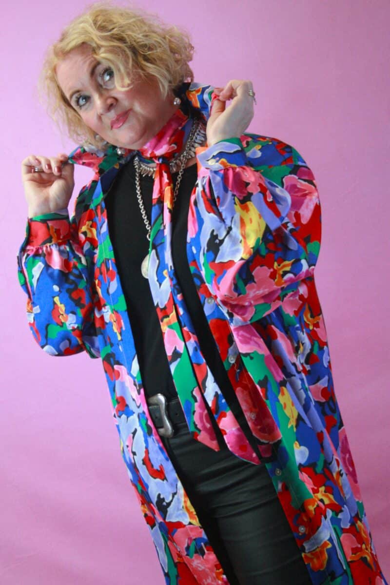 Jayley Tencel Blend Floral Burst Shirt Dress L/XL