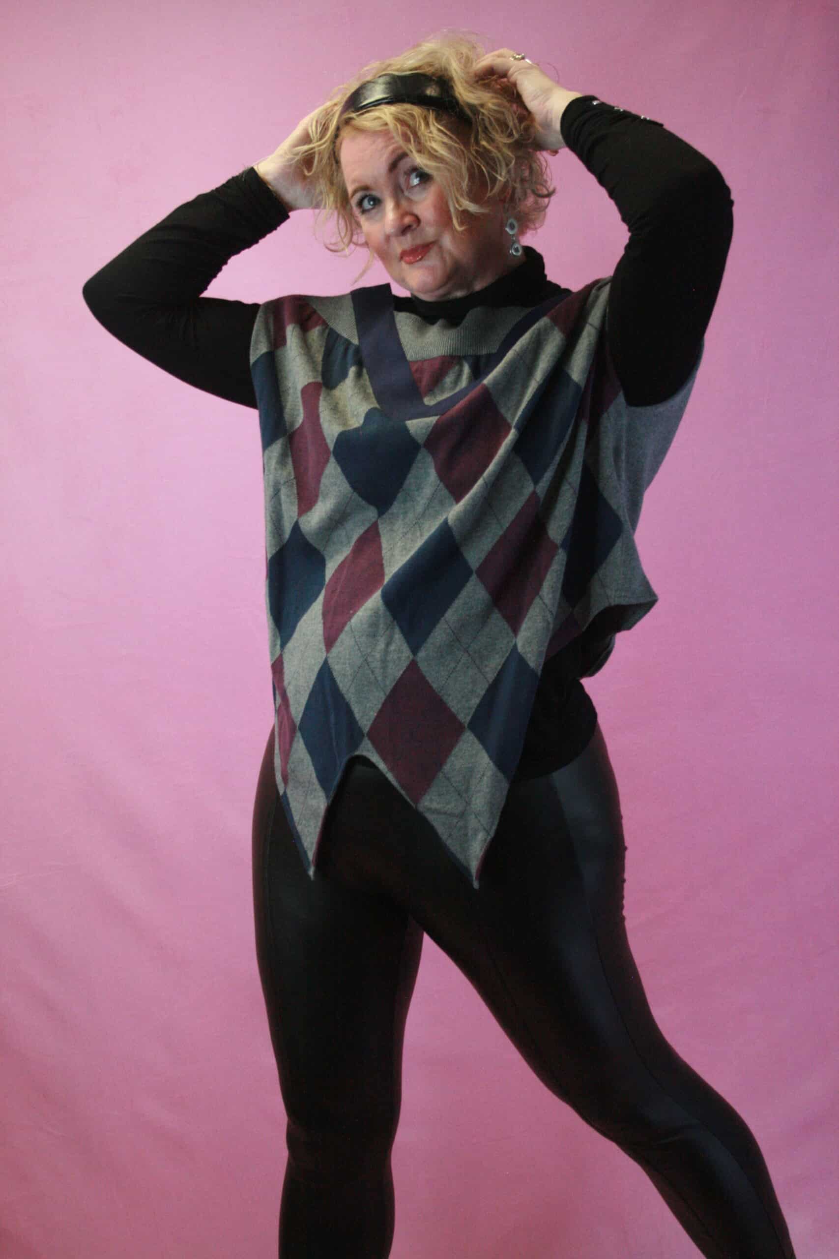 Q is for Quirky ‘Diamond Diva’ Upcycled Reconstructed Knit 10-16