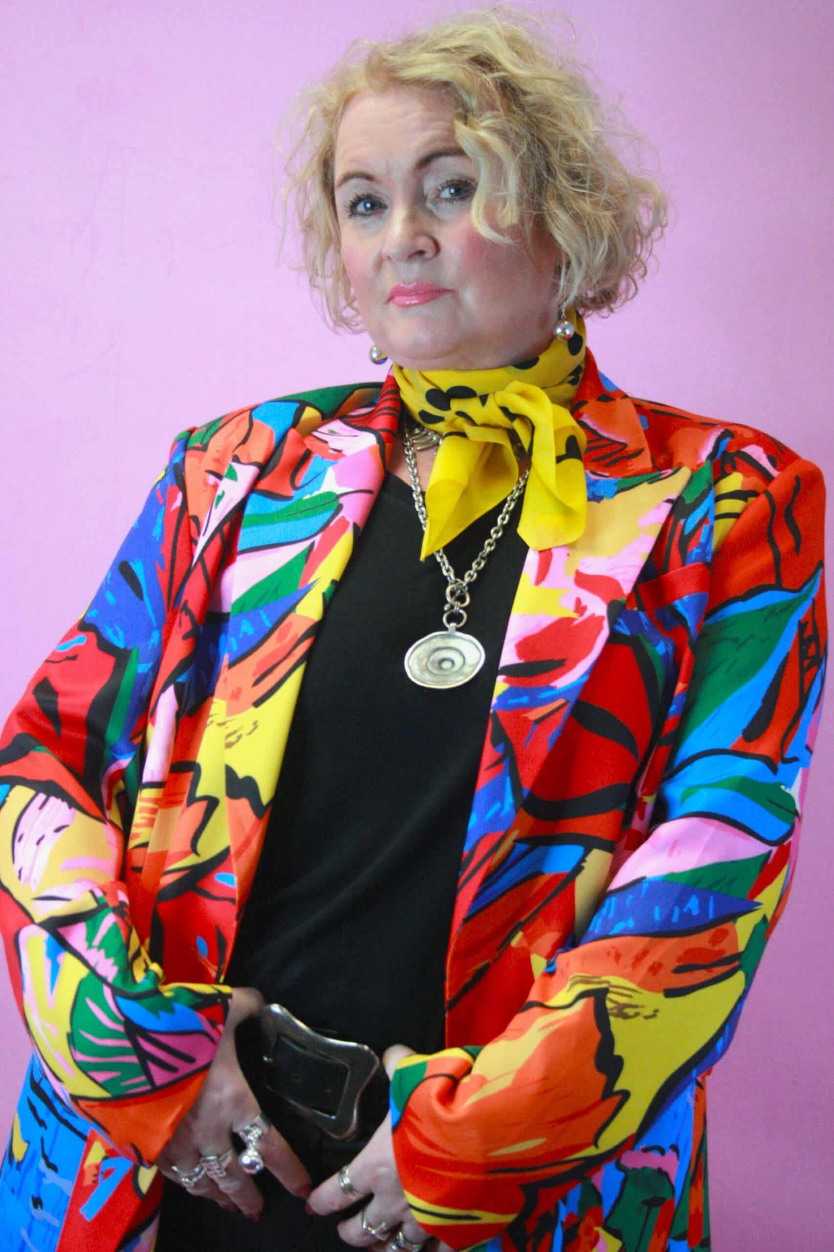 JAYLEY Digital Print Bright Multicoloured Blazer S/M - Image 3
