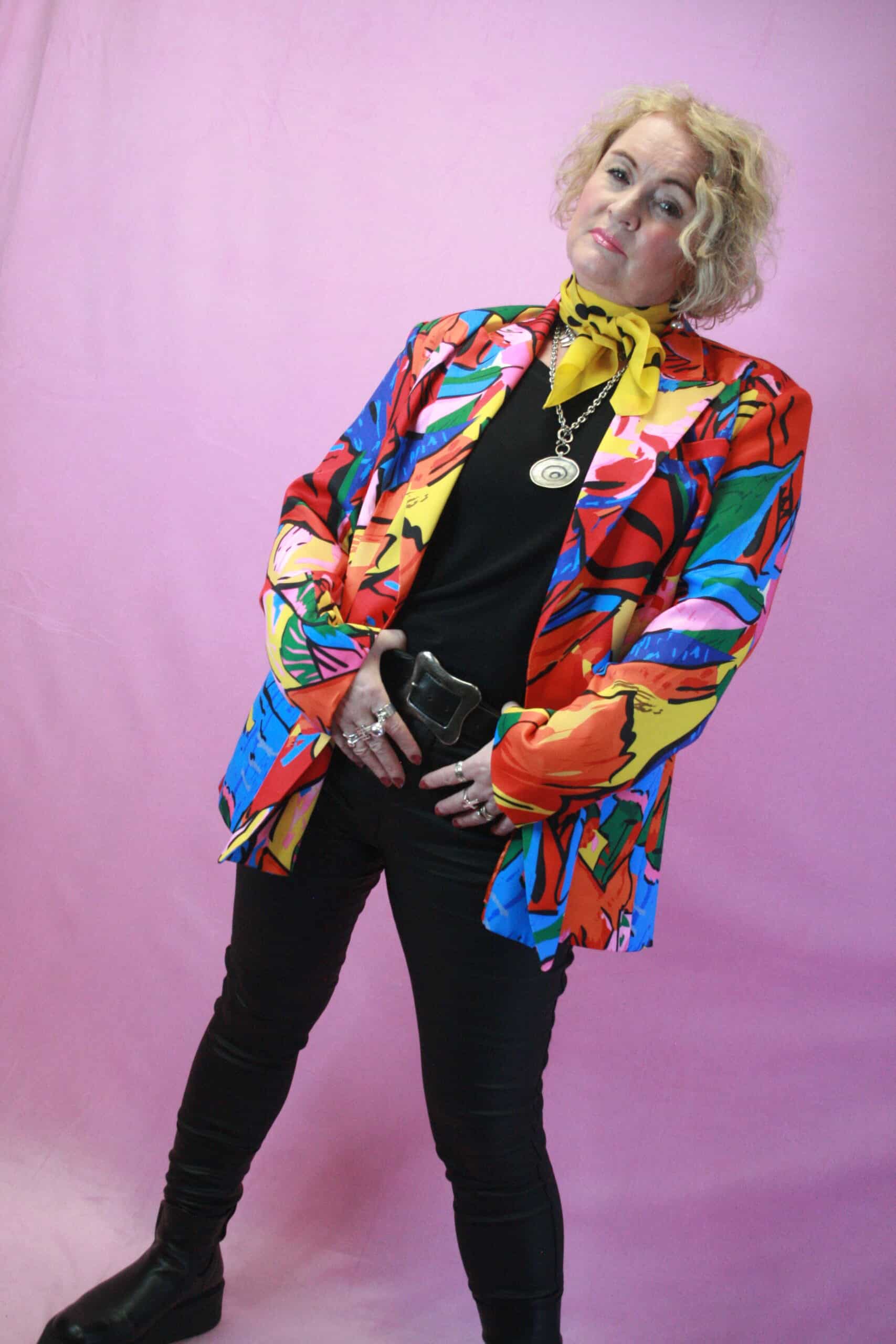 JAYLEY Digital Print Bright Multicoloured Blazer S/M - Image 4
