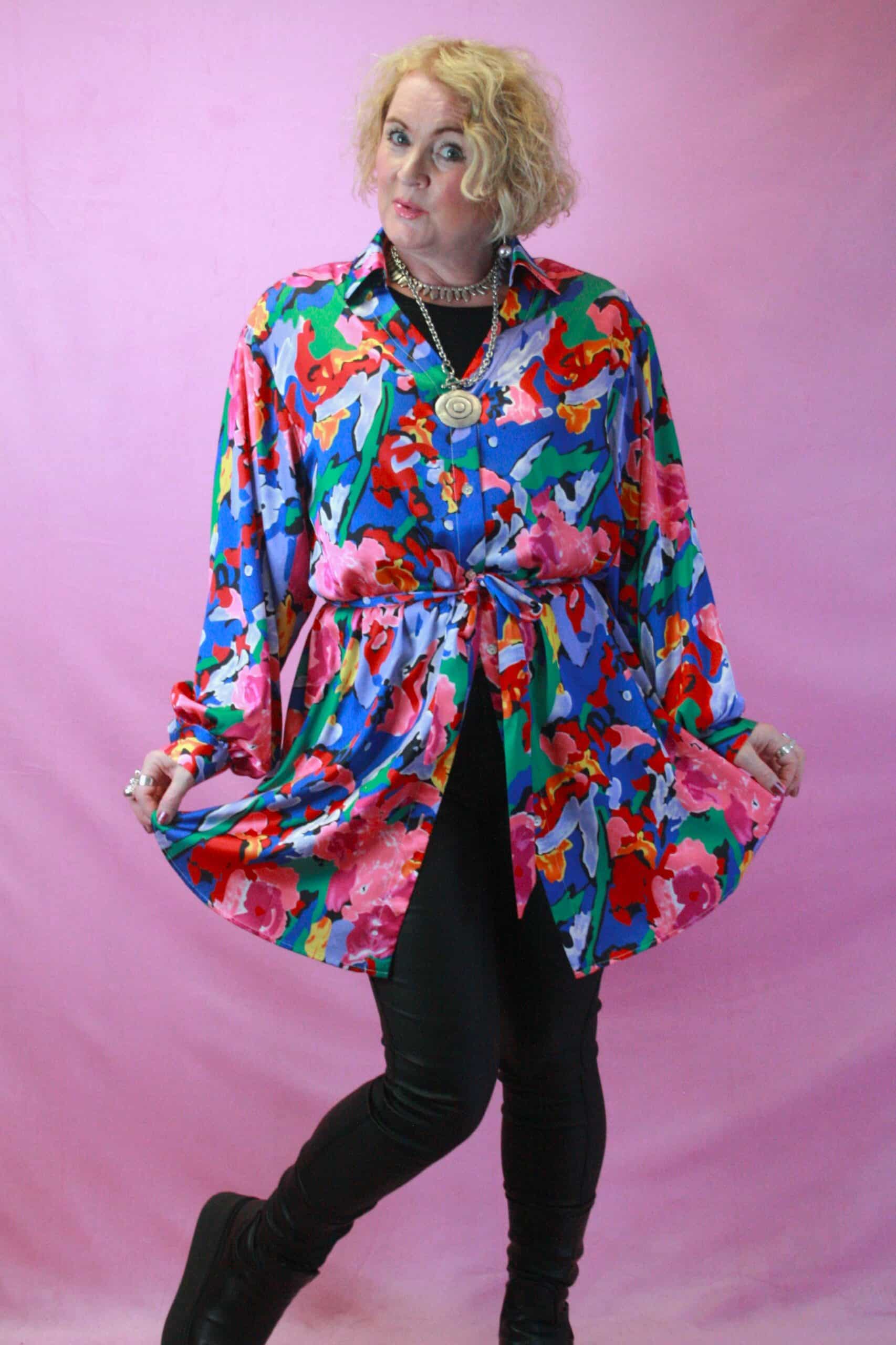Jayley Tencel Blend Floral Burst Shirt Dress L/XL - Image 3