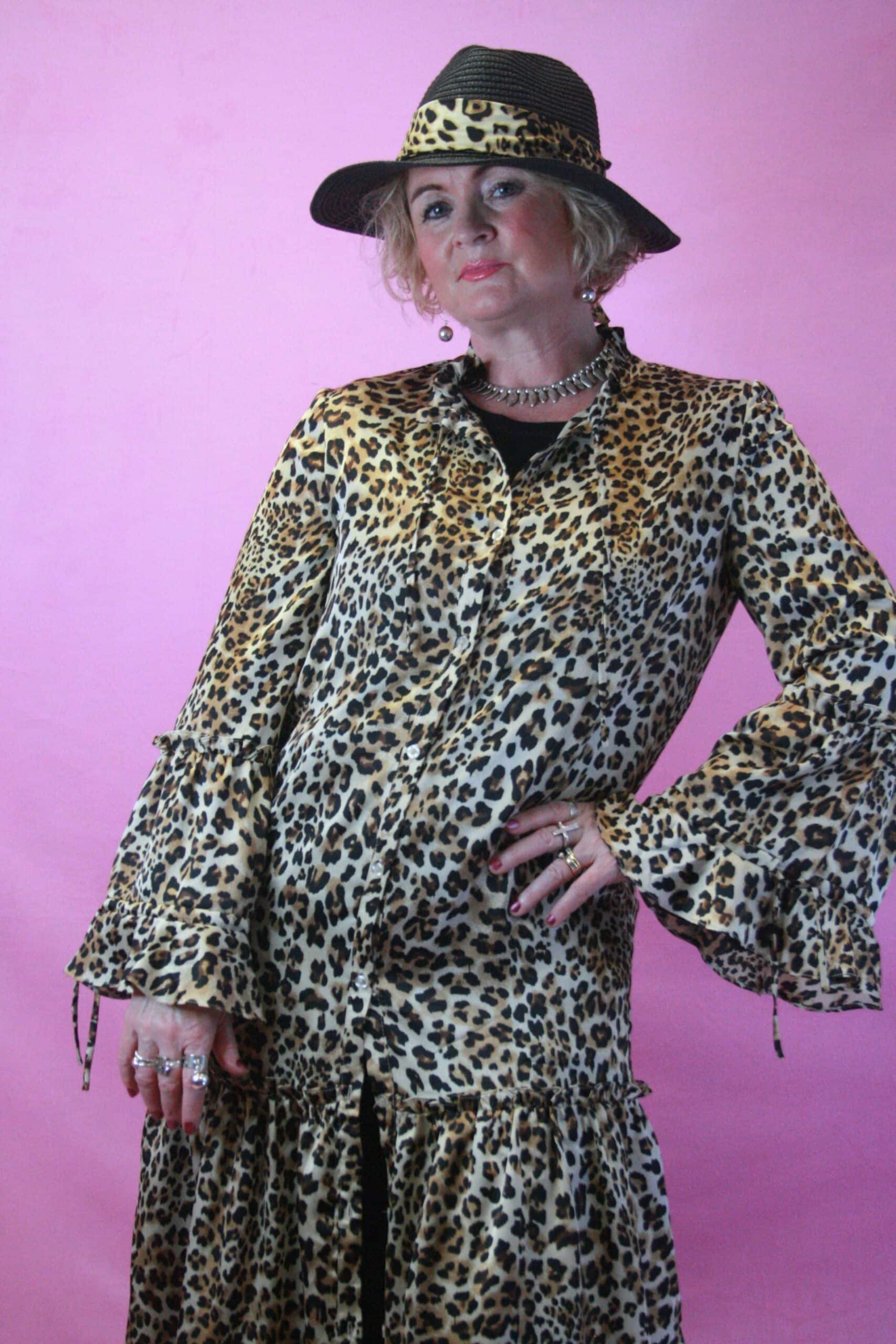 Jayley Silky Leopard Print Button Dress/ Duster O/S - Image 3