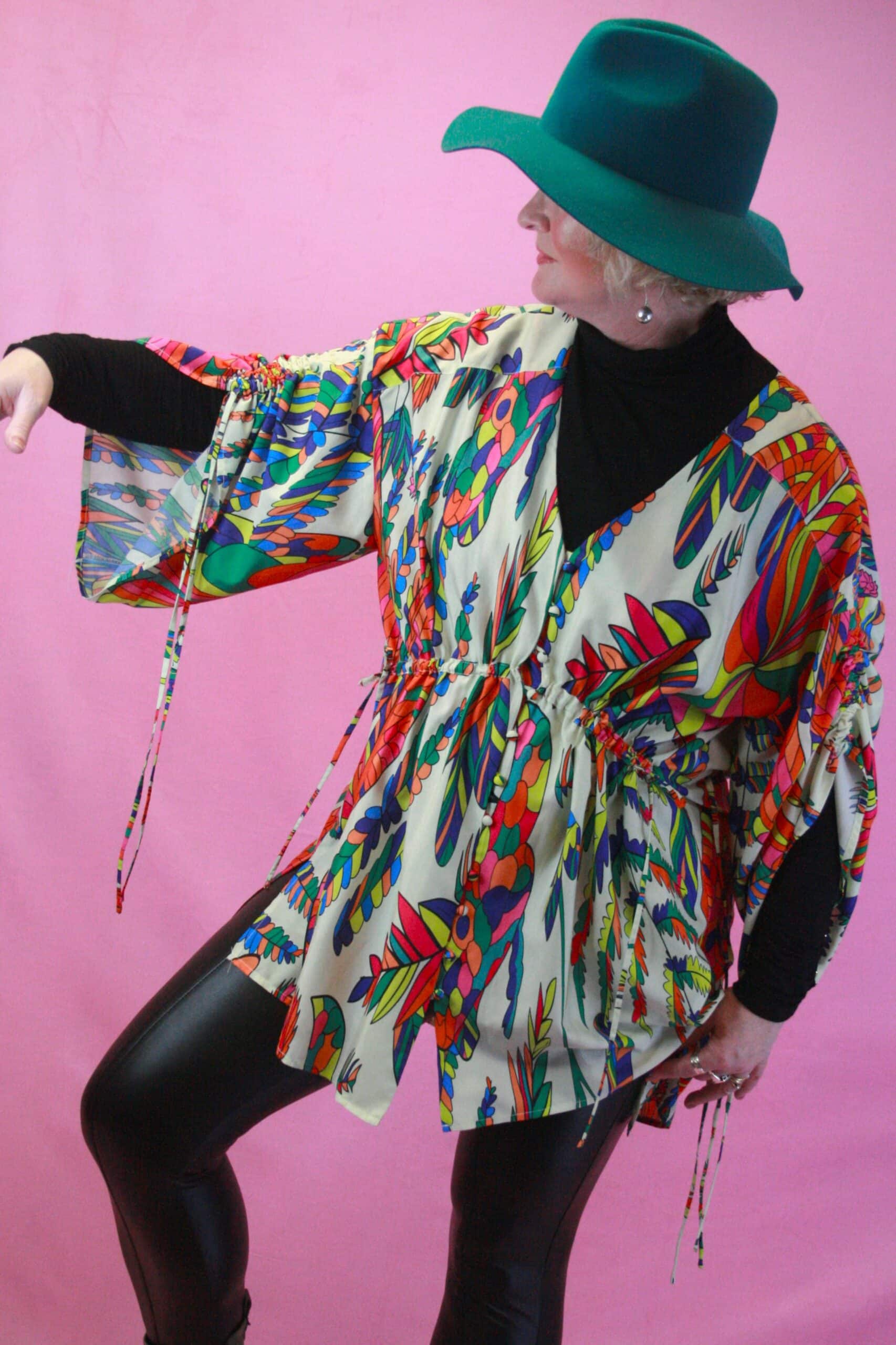 JAYLEY Silk Blend Multicoloured Button Blouse L/XL - Image 3