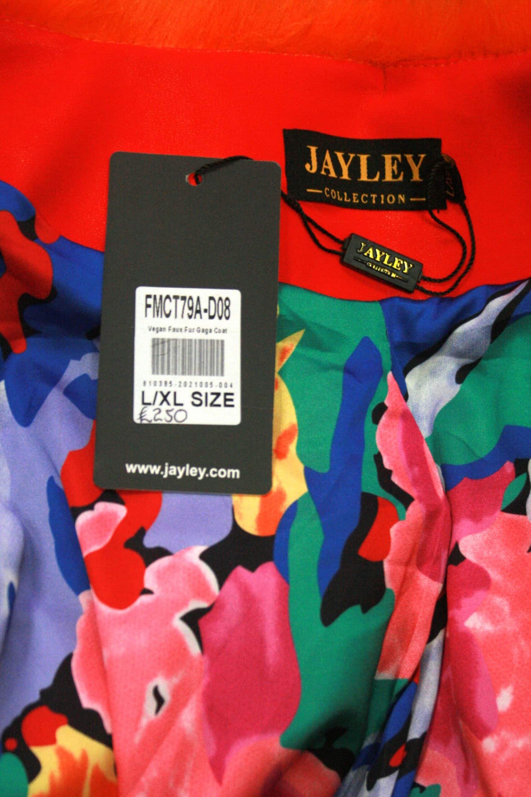 Jayley Orange Gaga Faux Fur Short Coat - Image 5