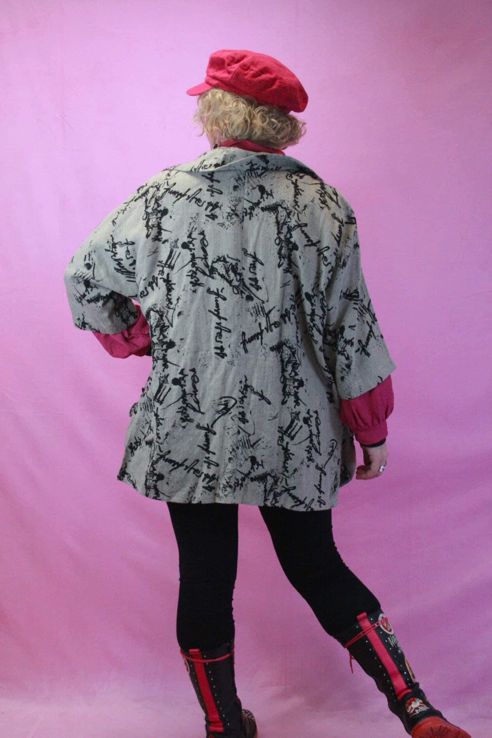 ORLA from TIVOLI, Graffitti Style Heavy Linen Jacket L - Image 2